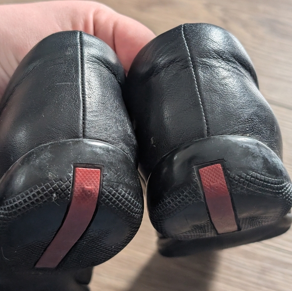 Vintage Prada Sport | Y2K Black Leather Mary Jane Driving Flats Shoes - Picture 9 of 10